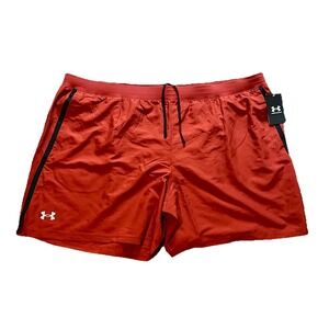 Under Armour Men's Launch Stretch Woven 2-in-1 Shorts Earthen Orange Reflective